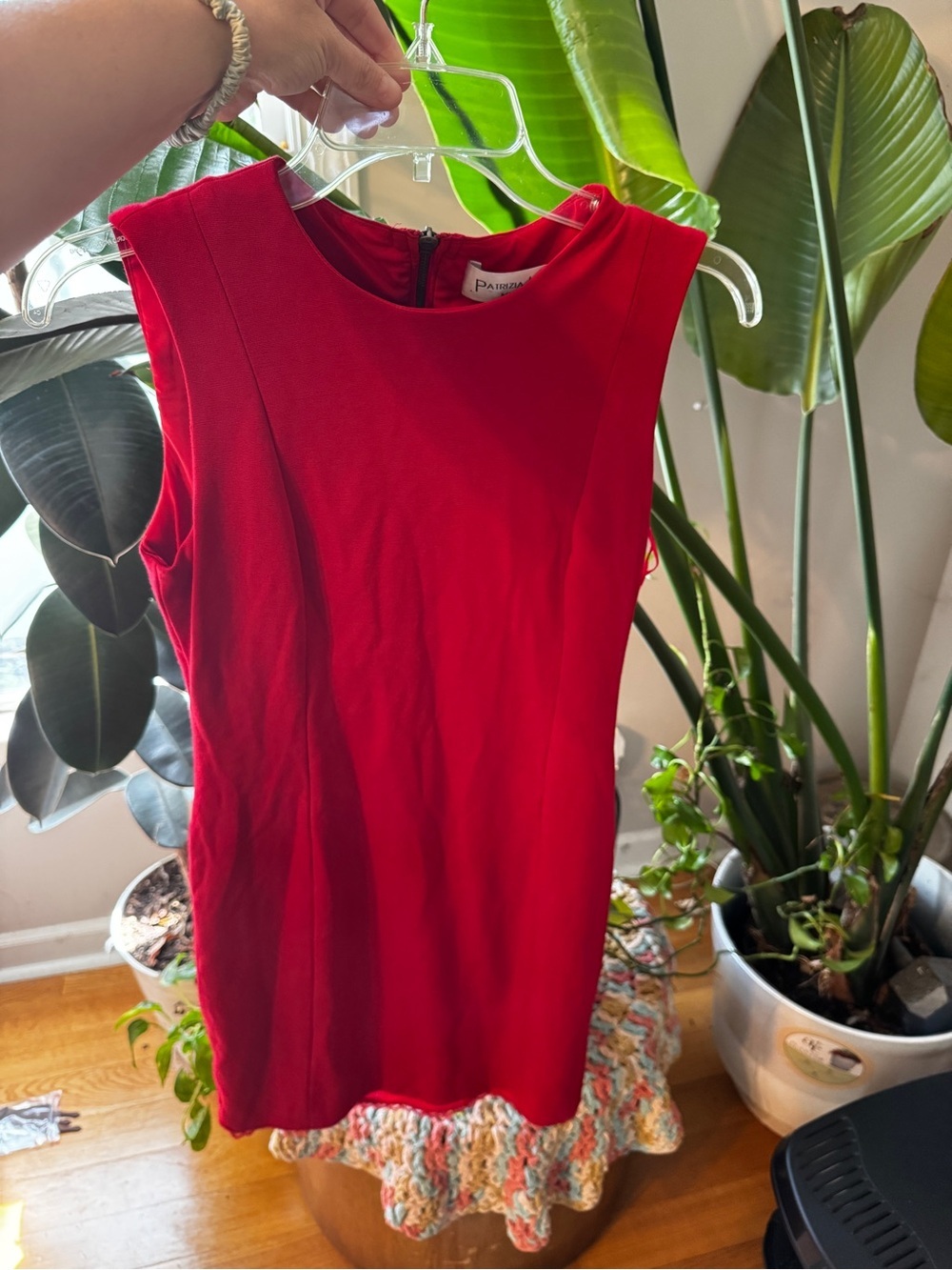 Patrizia Luca Bright Red Sleeveless Midi Dress